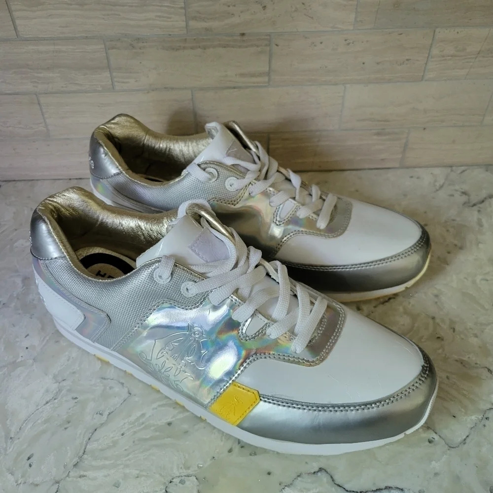 CHRISTIAN AUDIGIER  LIMITED EDITION MICHAEL WHITE AND SILVER SNEAKER